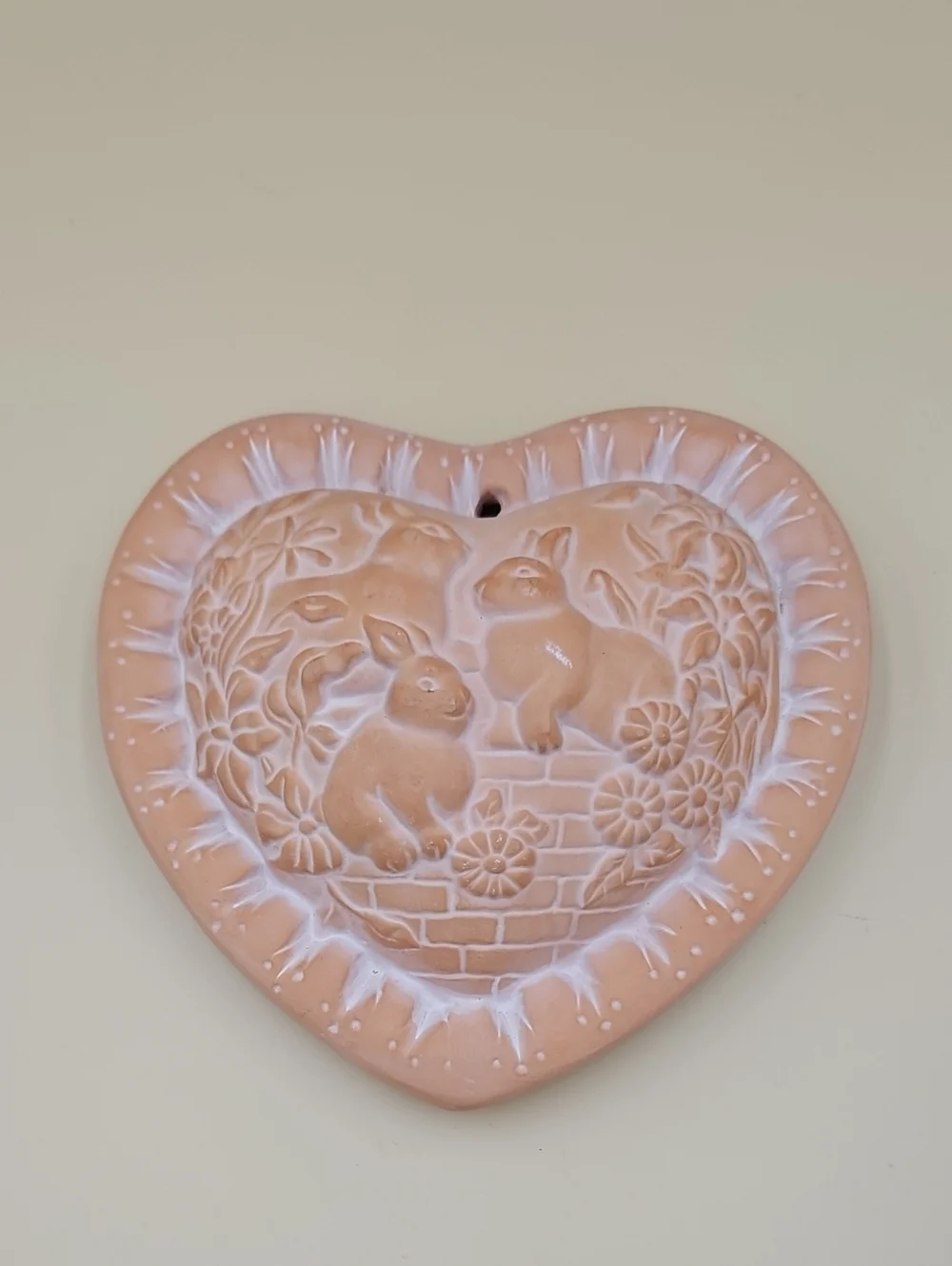 Heart-Shaped Wall Hanger with Bunnies
